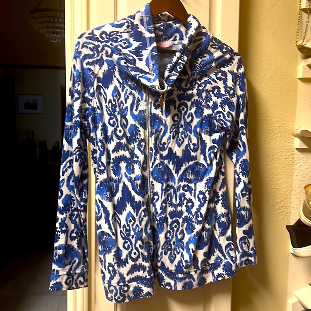 Lilly Pulitzer Cowl Neck zip up jacket M
